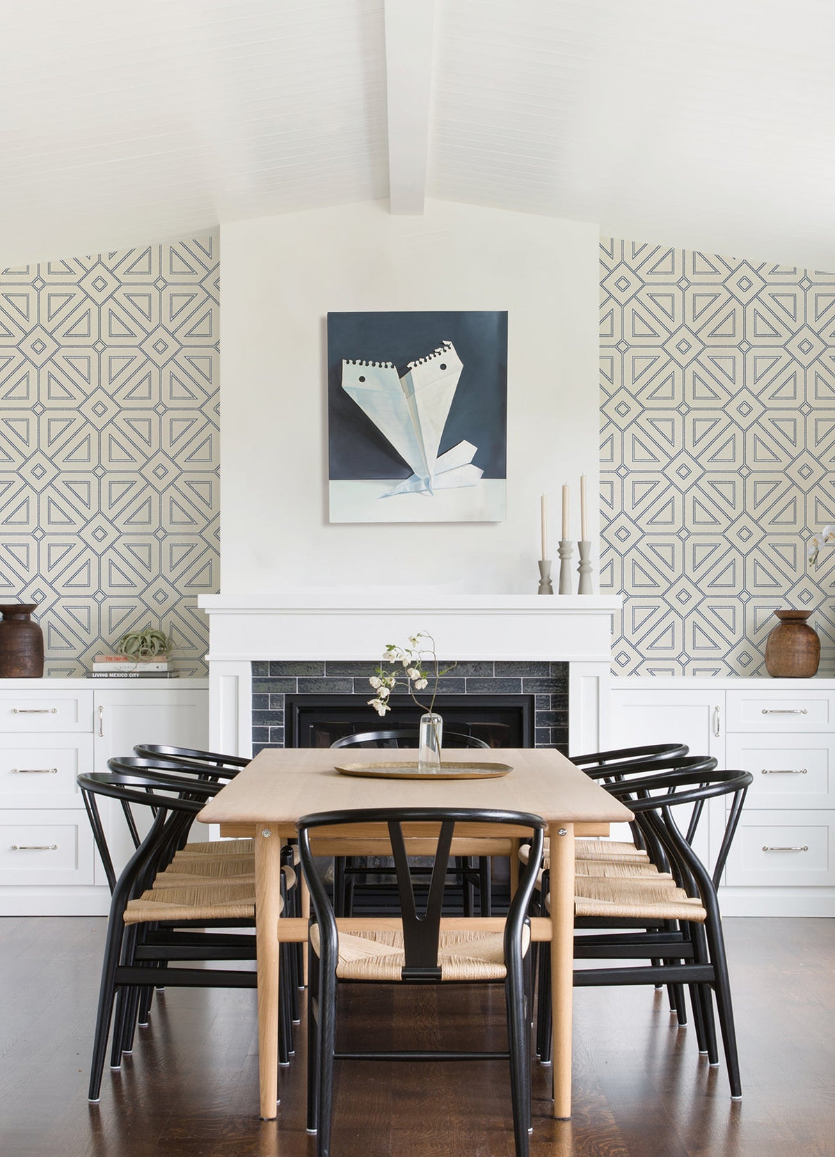 Voltaire Beaded Geometric Wallpaper