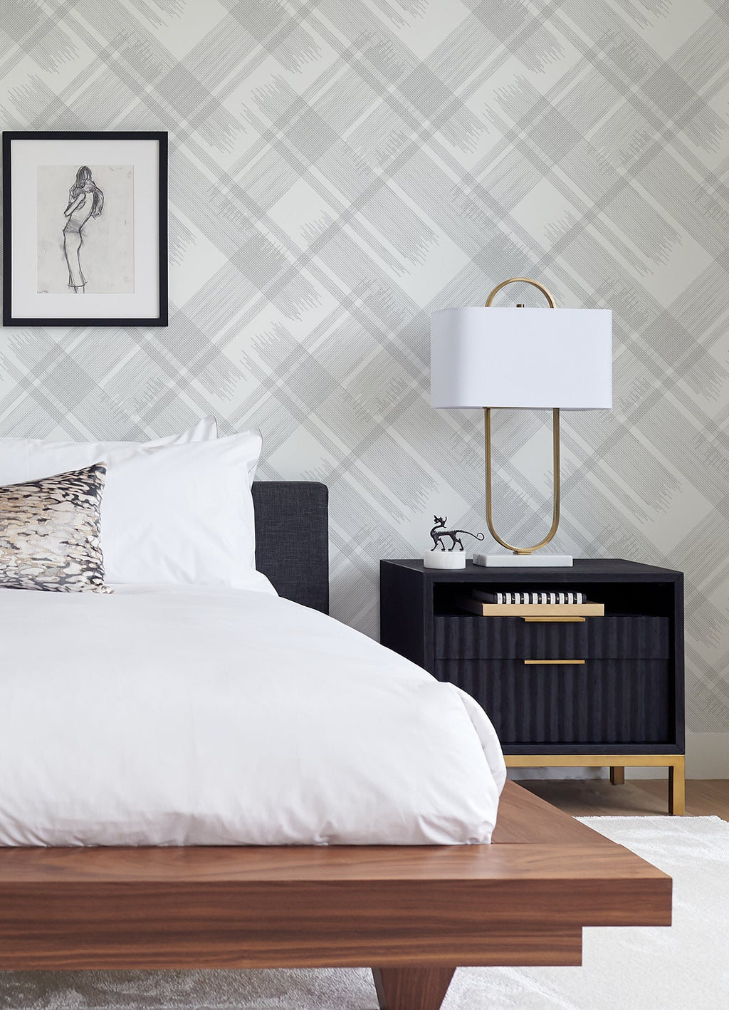 Zag Modern Plaid Wallpaper