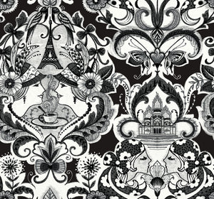 Graphics, Damask, Eclectic, Black