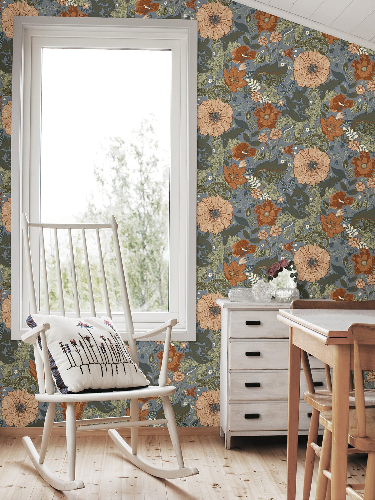 Victoria Floral Nouveau Wallpaper