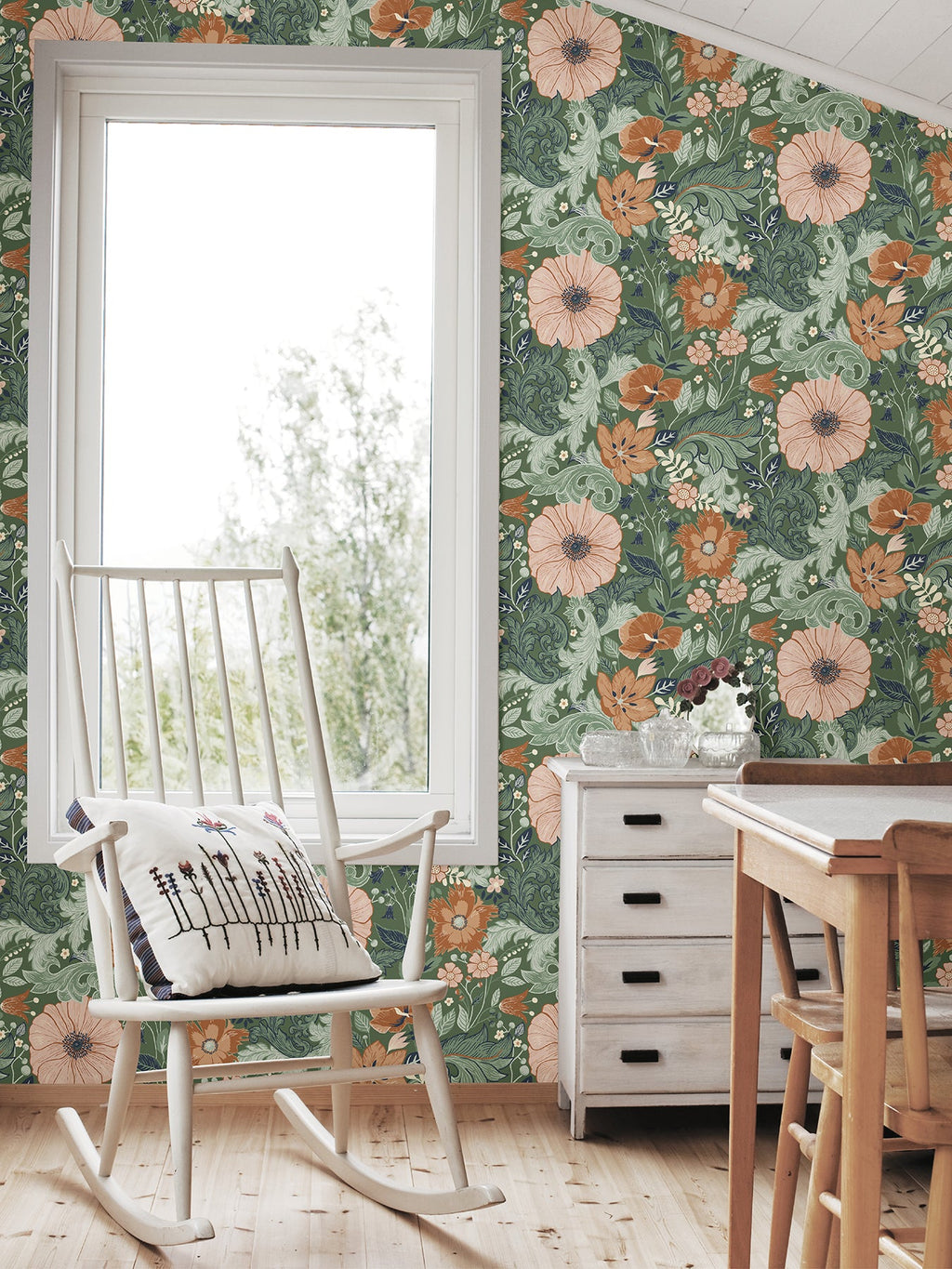 Victoria Floral Nouveau Wallpaper