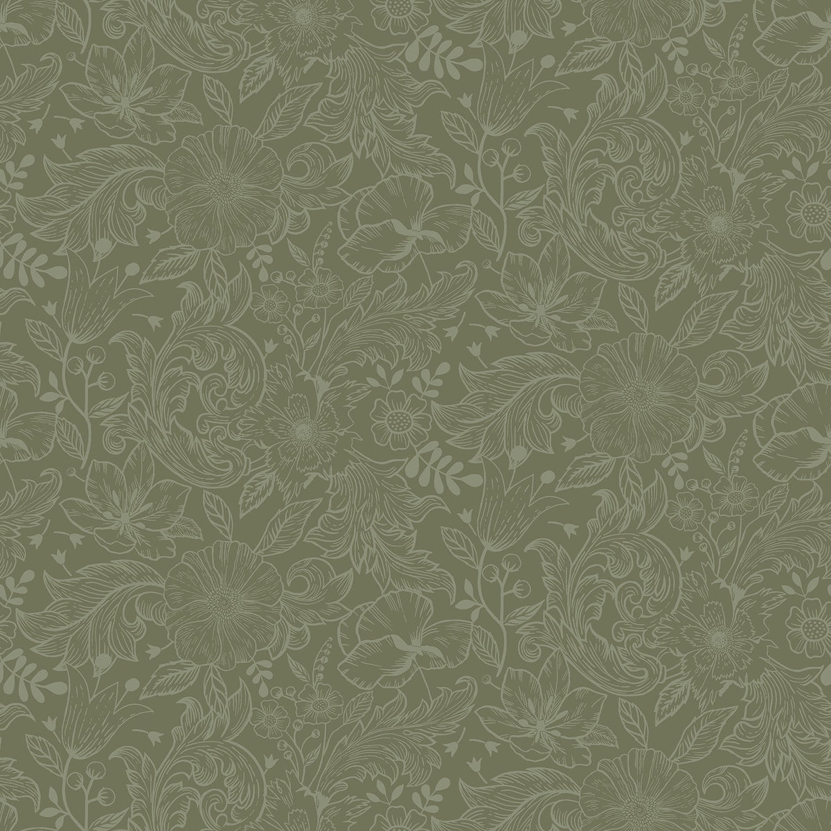 Wilma Floral Block Print Wallpaper