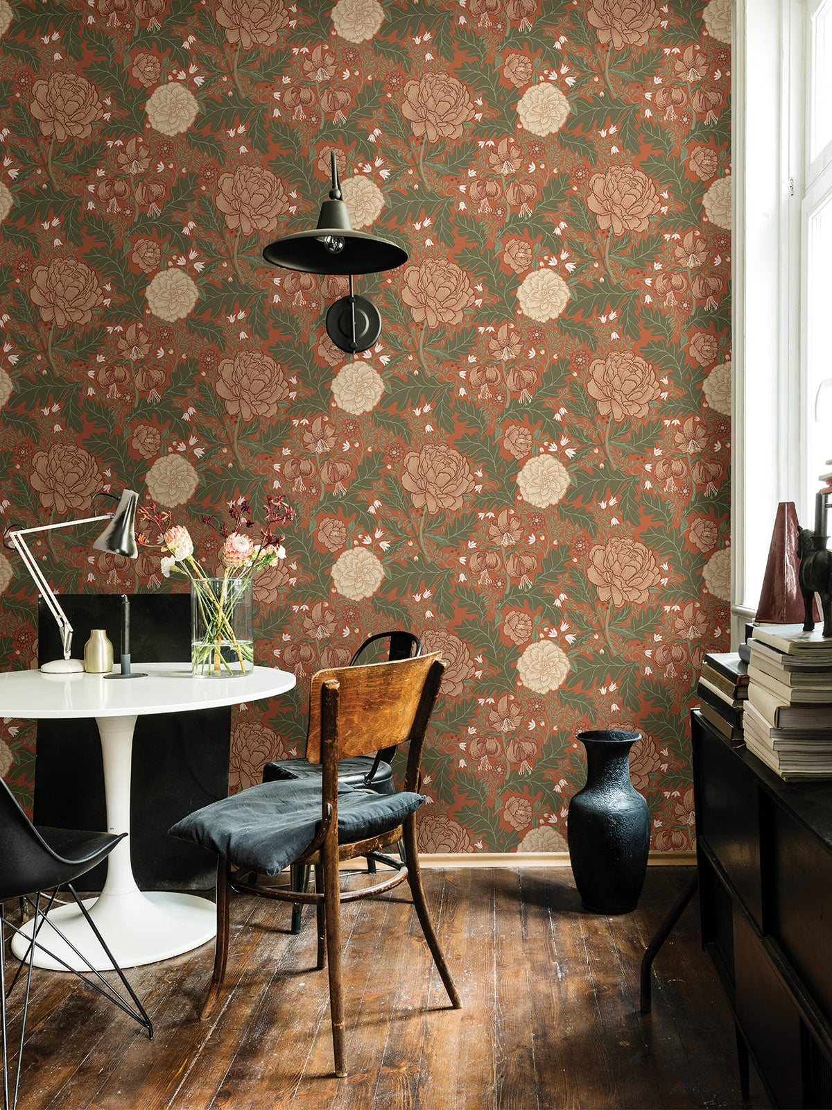 Camille Peony & Lily Wallpaper