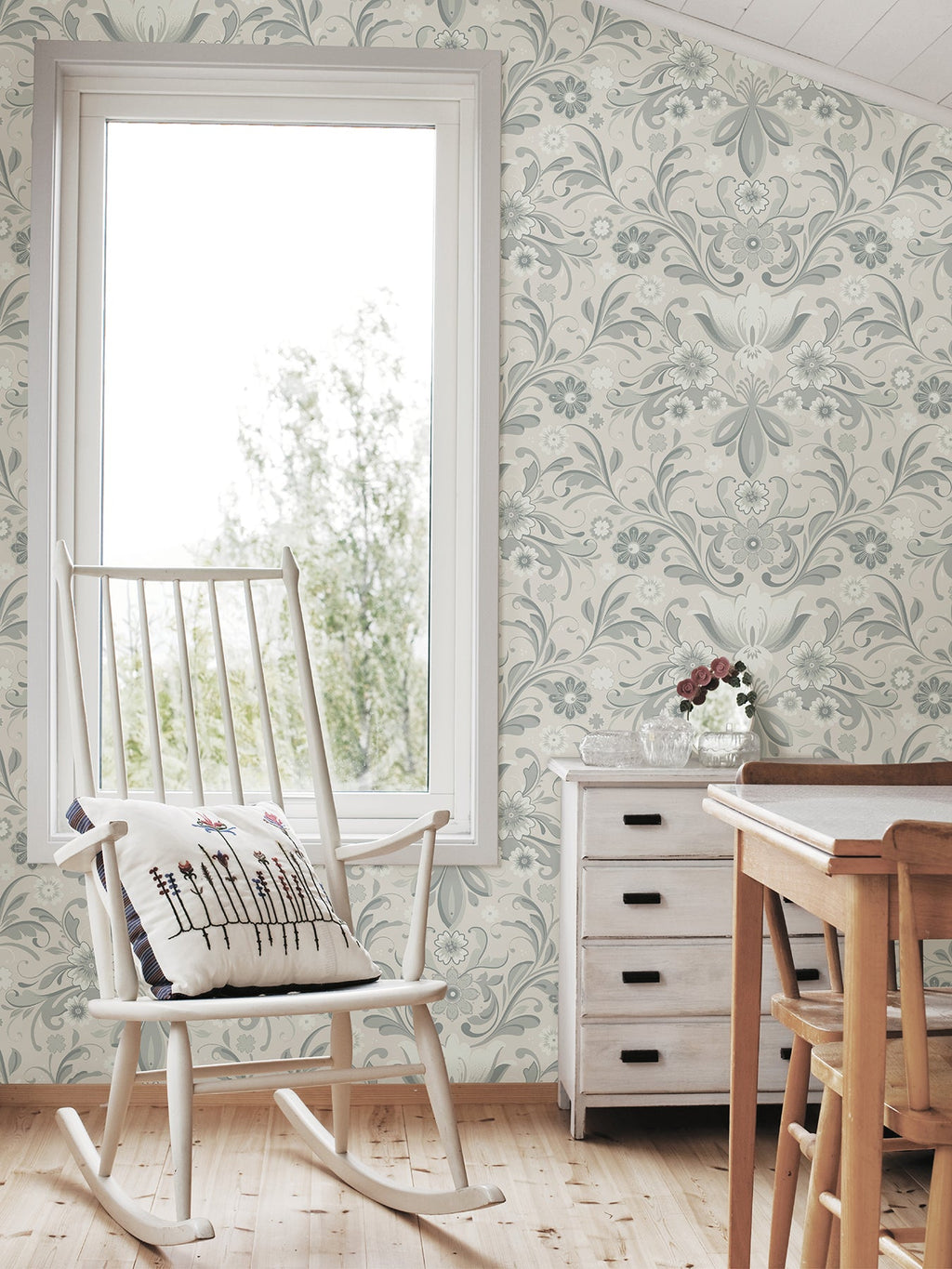 Ostanskar Retro Floral Wallpaper