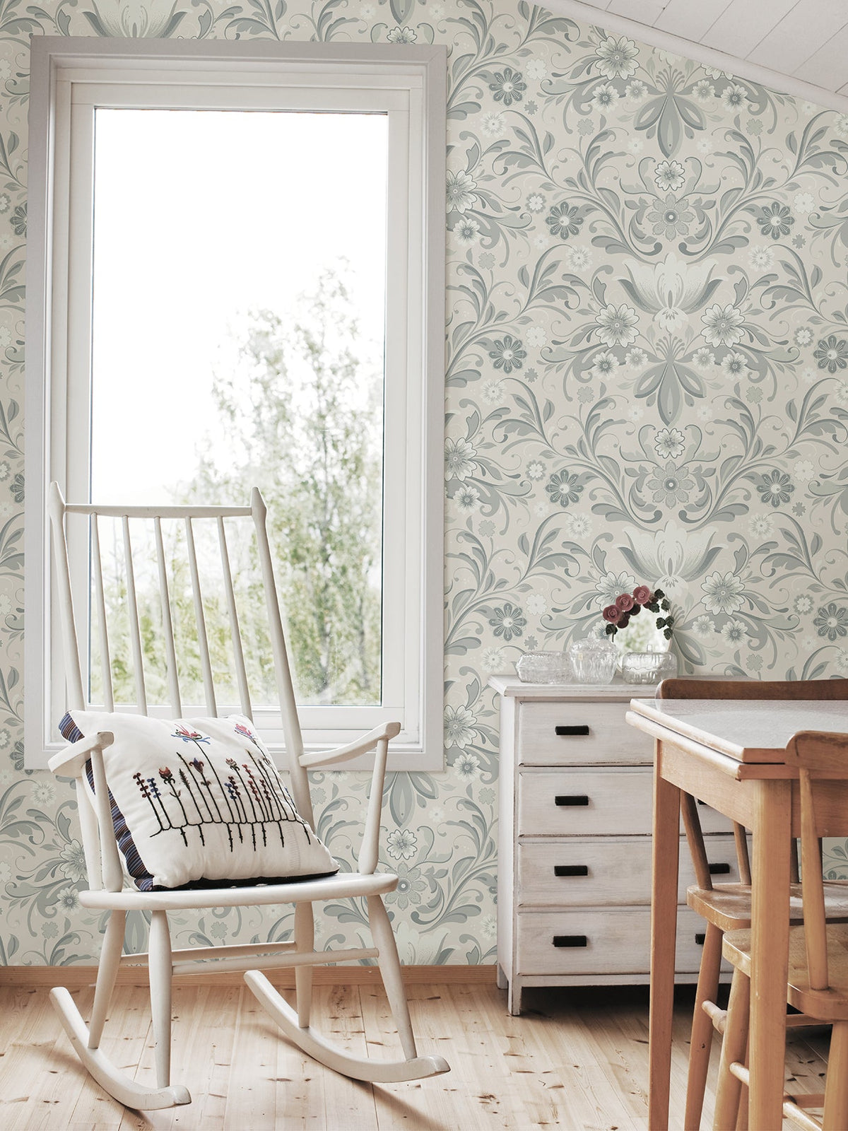 Ostanskar Retro Floral Wallpaper