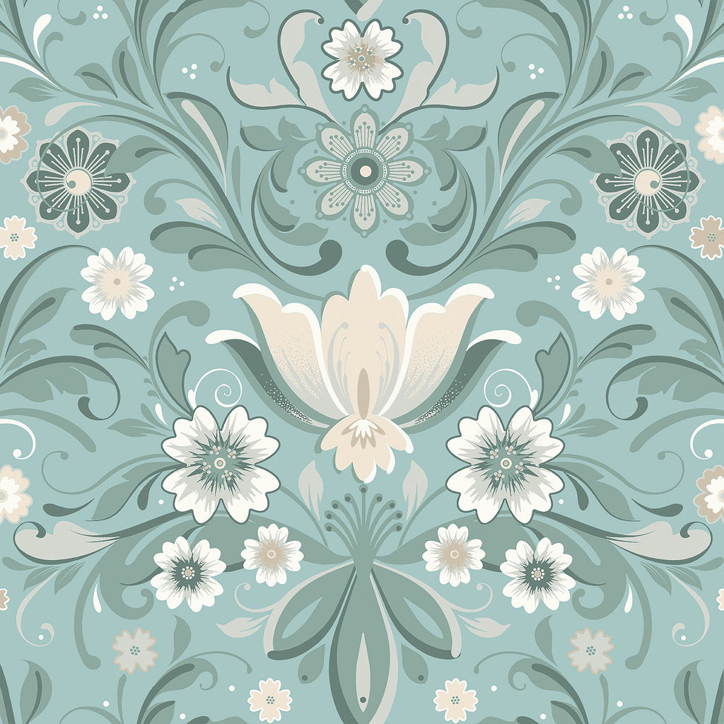 Ostanskar Retro Floral Wallpaper