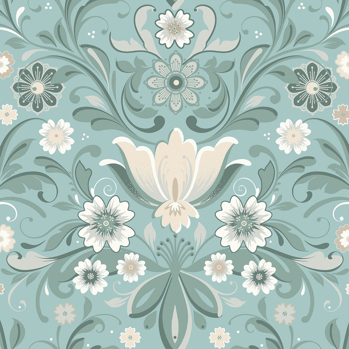 Ostanskar Retro Floral Wallpaper