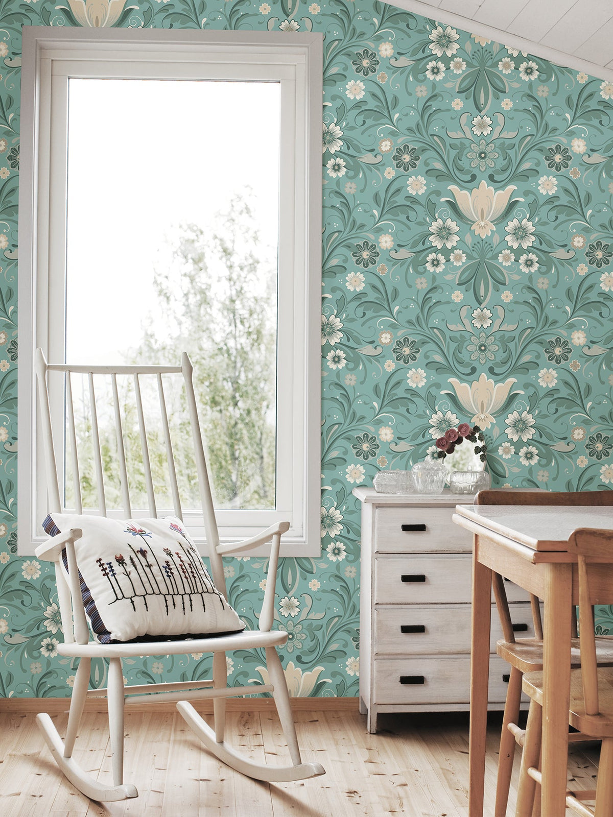 Ostanskar Retro Floral Wallpaper