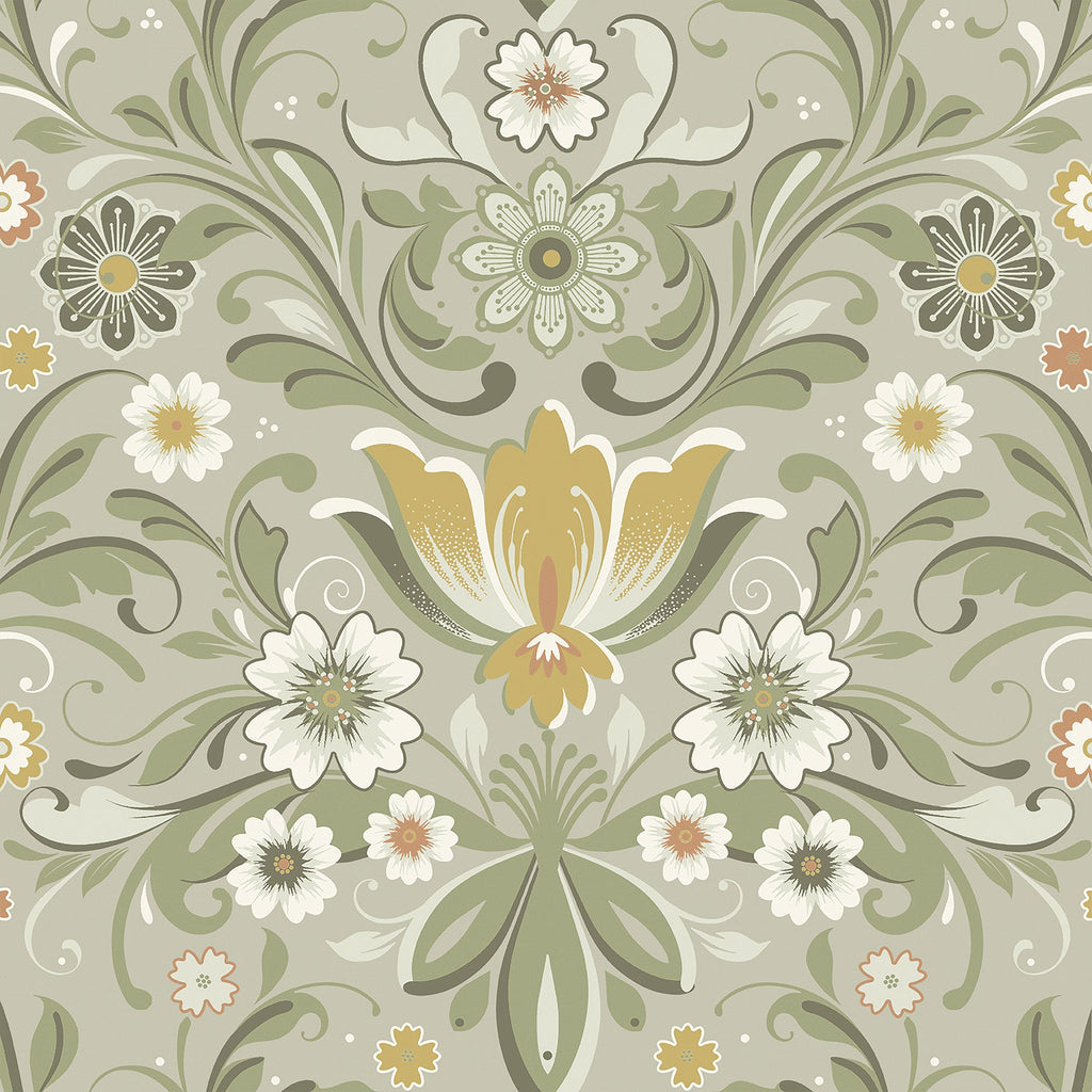 Ostanskar Retro Floral Wallpaper
