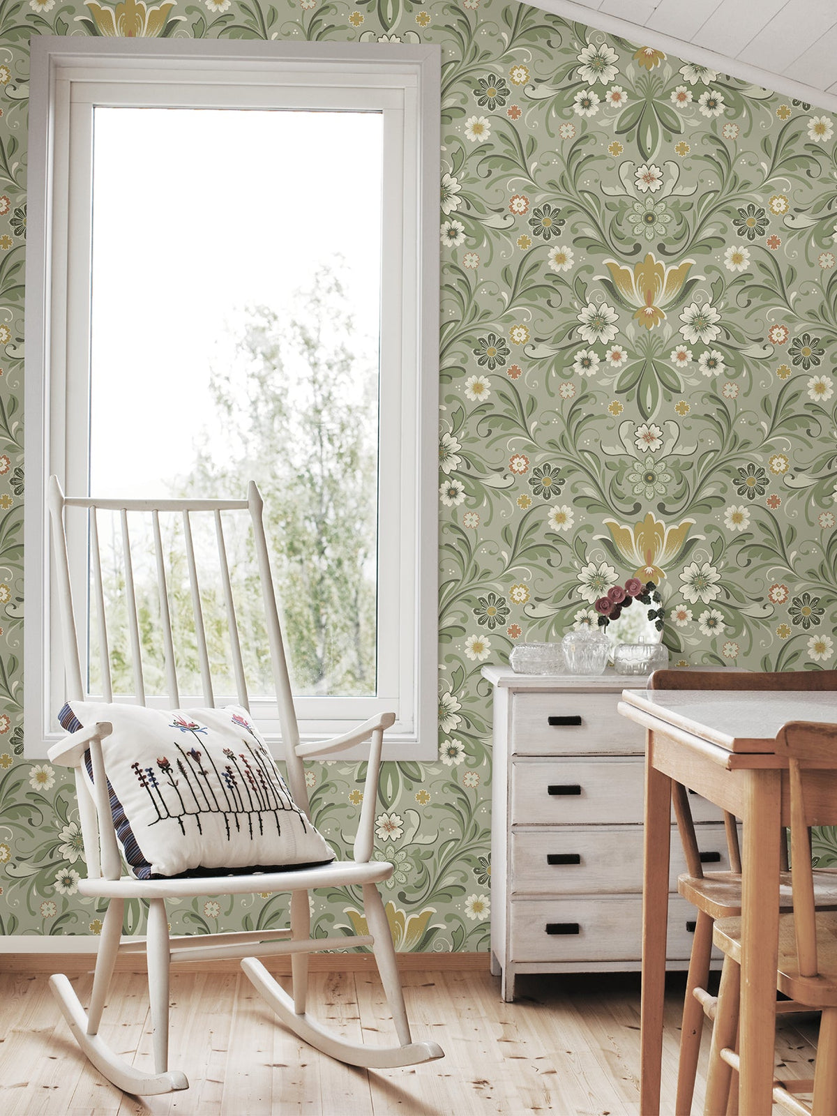 Ostanskar Retro Floral Wallpaper