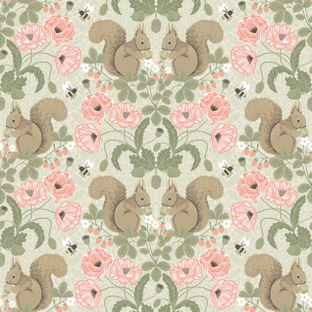 Kurre Woodland Damask Wallpaper