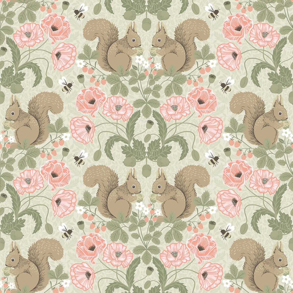 Kurre Woodland Damask Wallpaper