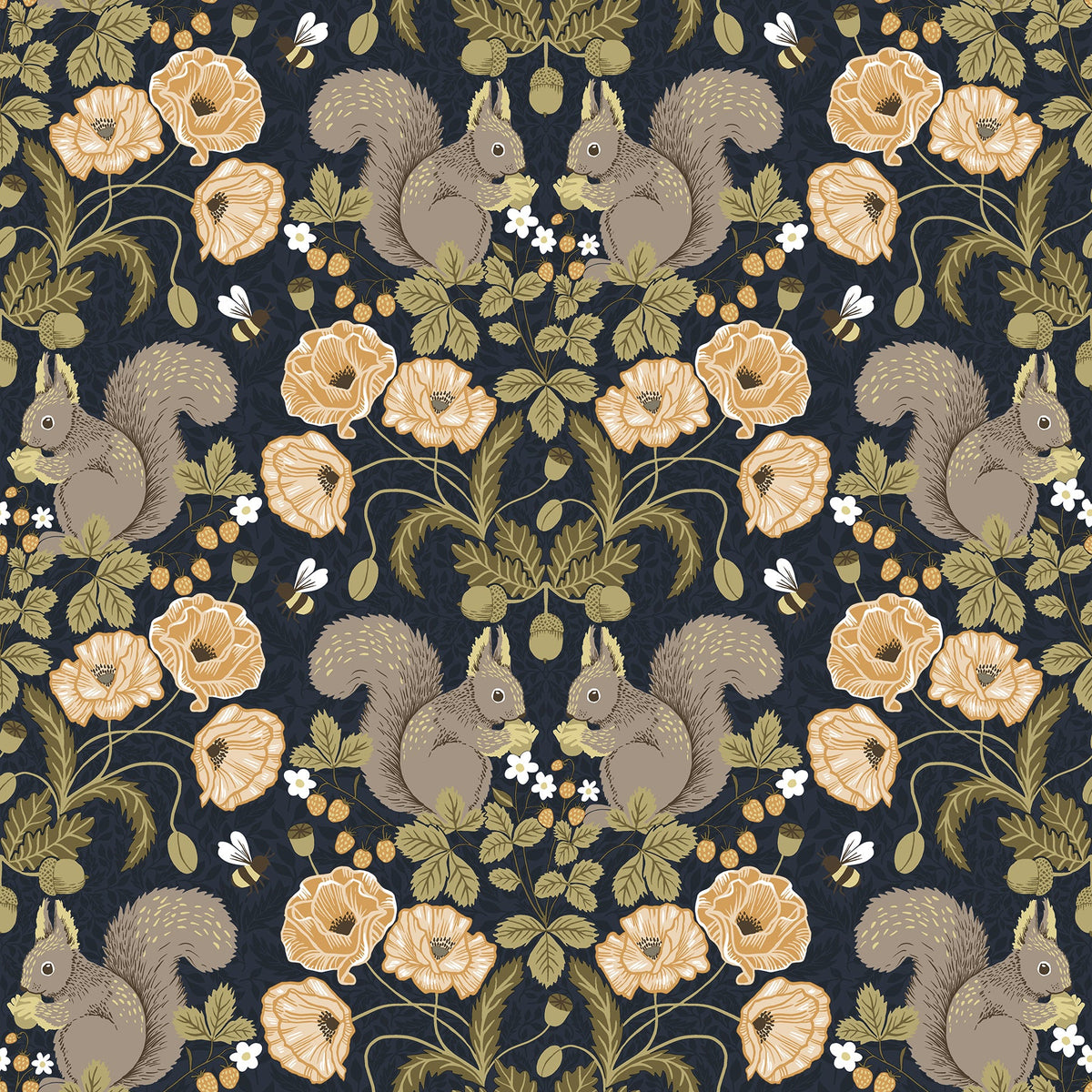 Kurre Woodland Damask Wallpaper