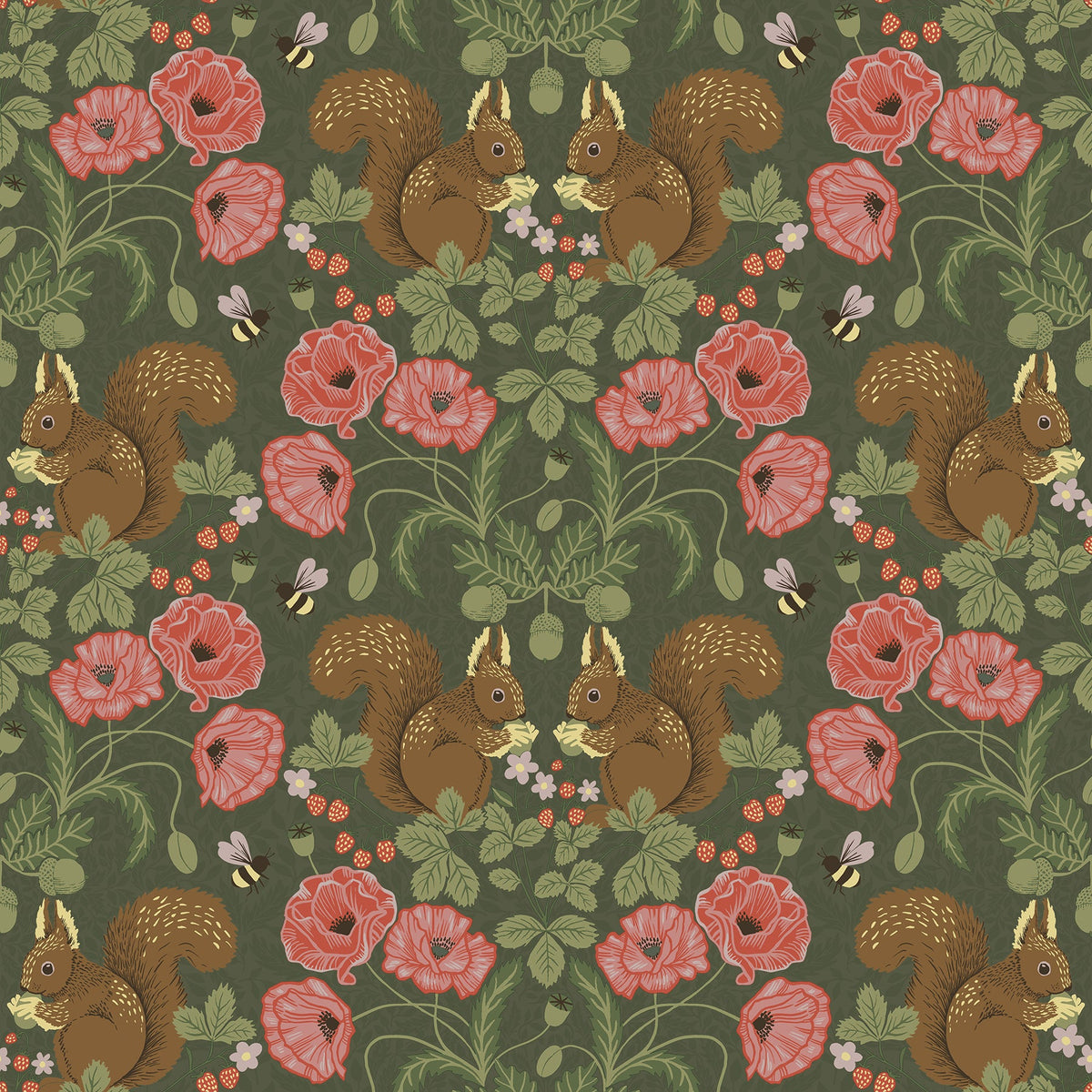 Kurre Woodland Damask Wallpaper