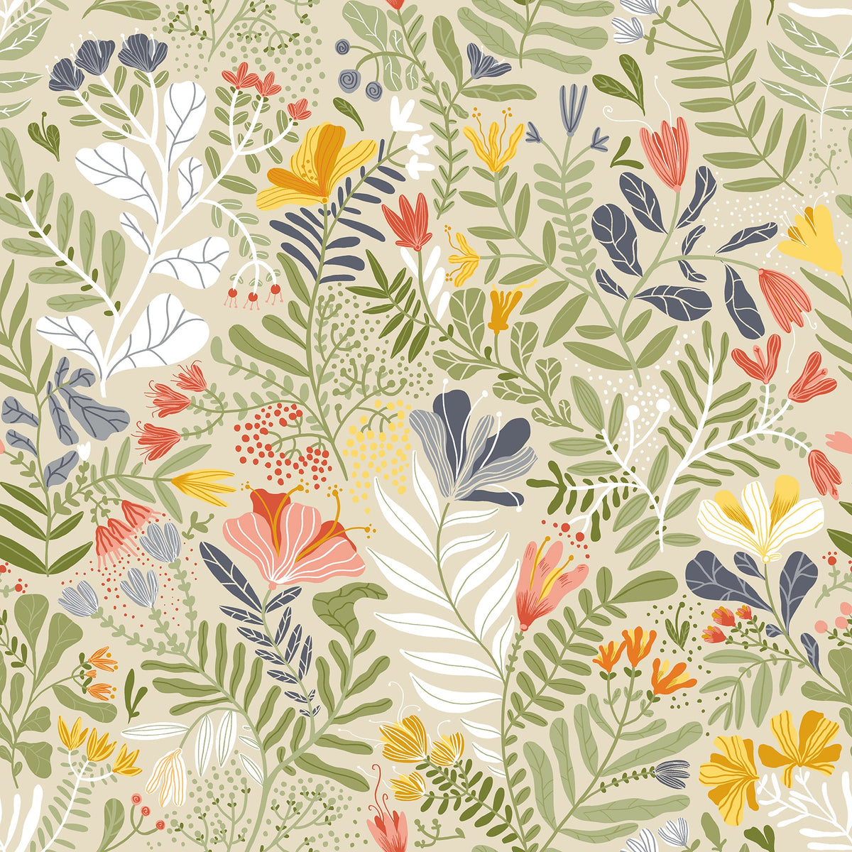 Brittsommar Woodland Floral Wallpaper