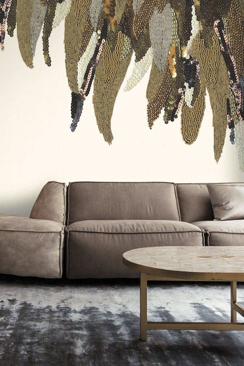 Left Fancy Feather Wall Mural