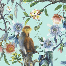 Load image into Gallery viewer, wallpaper, wallpapers, leaves, branches, flowers, floral, lemur