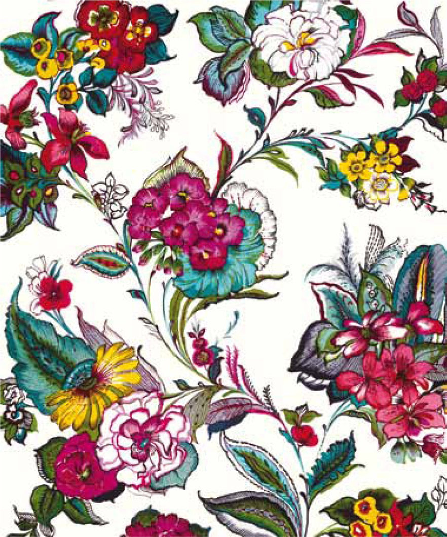 Pareo White Colossal Floral Mural