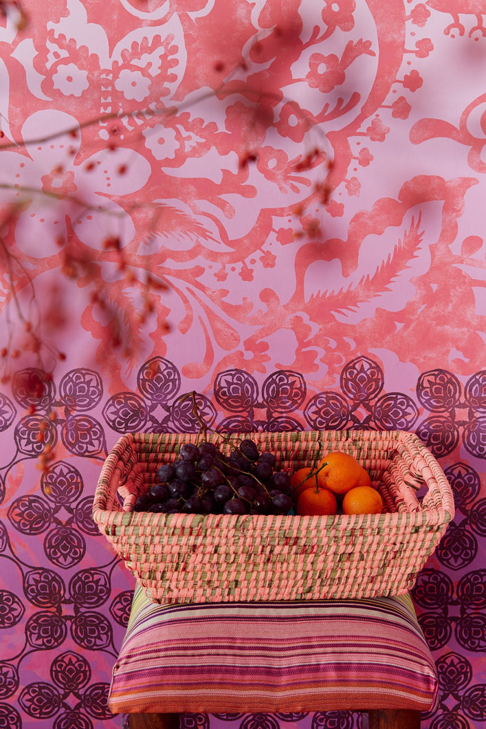 Indiana Coral Floral Paisley Mural