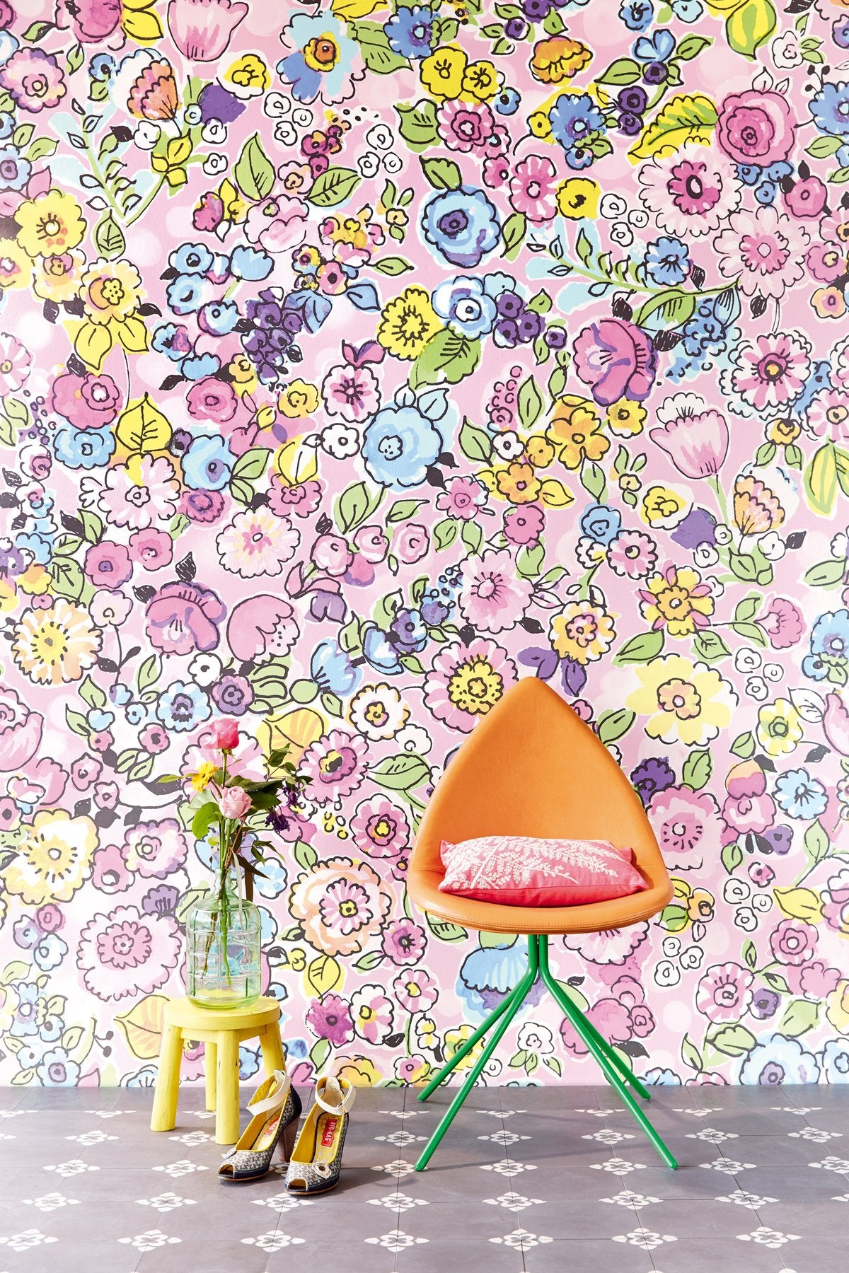 Fleurflor Xl Blush Modern Floral Motif Mural