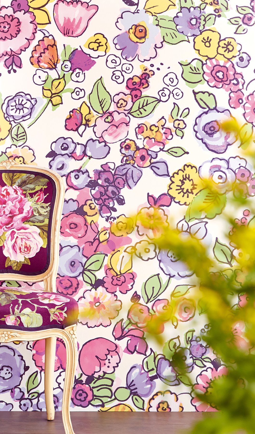 Fleurflor Xl Cream Modern Floral Motif Mural