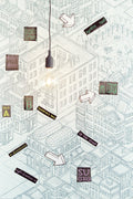 Building Blocks Blue Mural