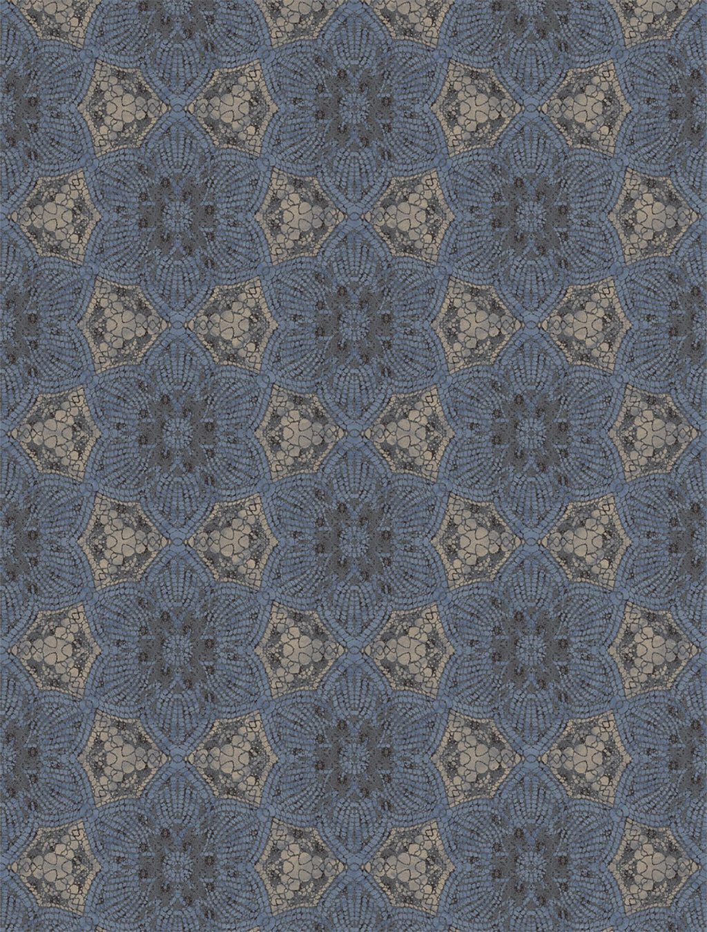 Indigo Boho Flower Mural