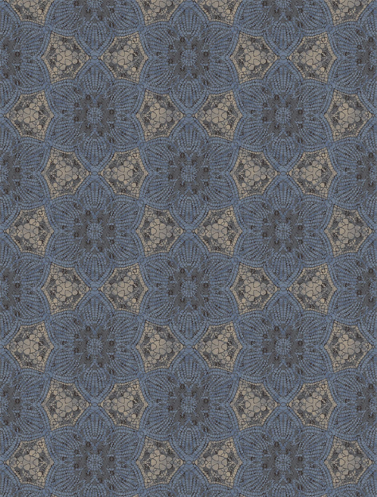 Indigo Boho Flower Mural