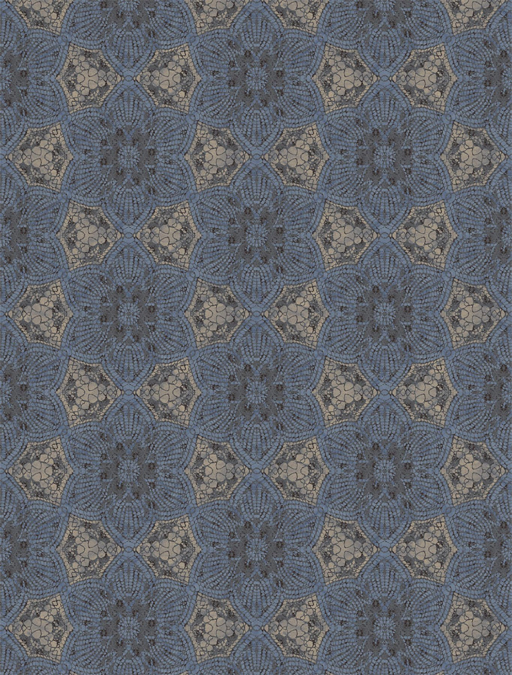 Indigo Boho Flower Mural