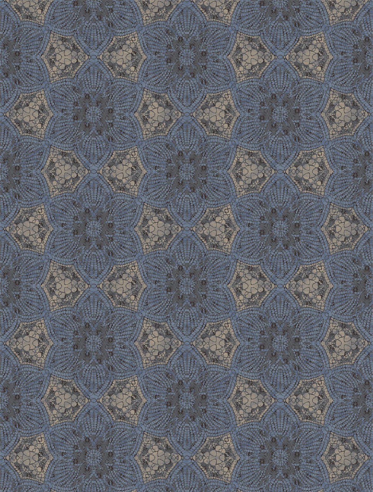 Indigo Boho Flower Mural