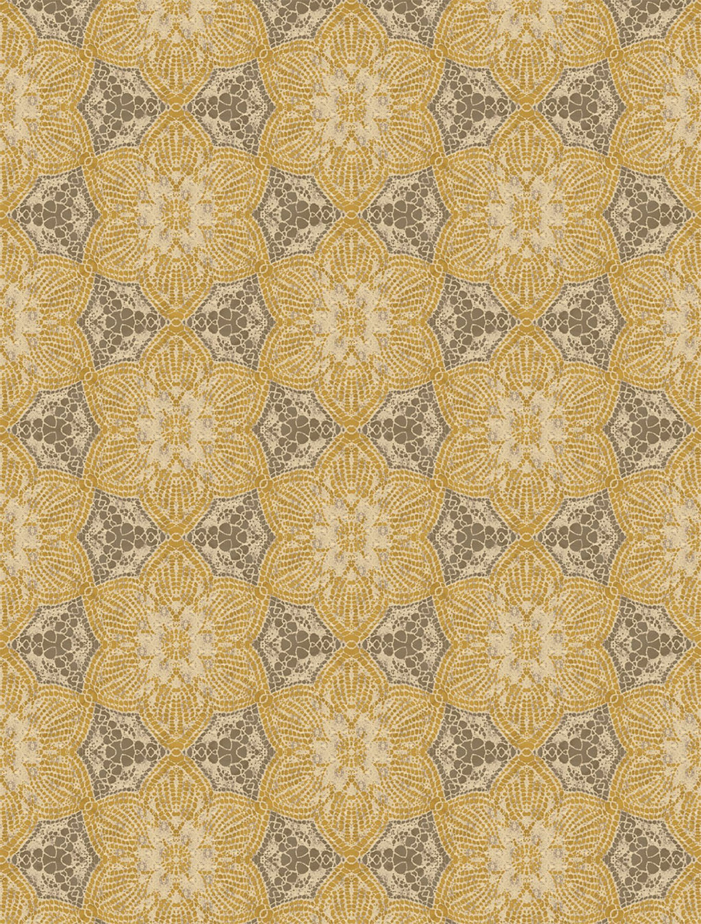 Ochre Boho Flower Mural