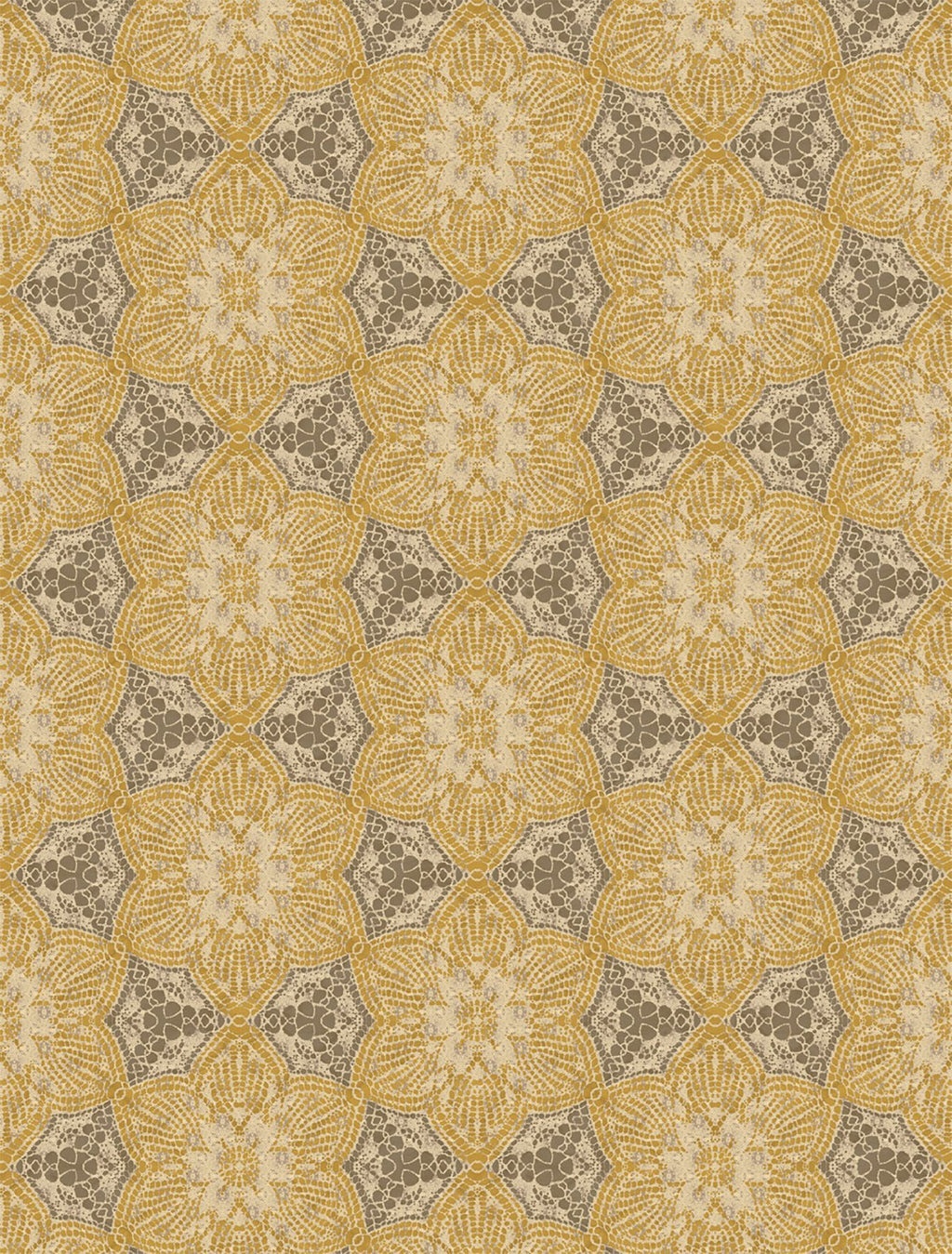 Ochre Boho Flower Mural