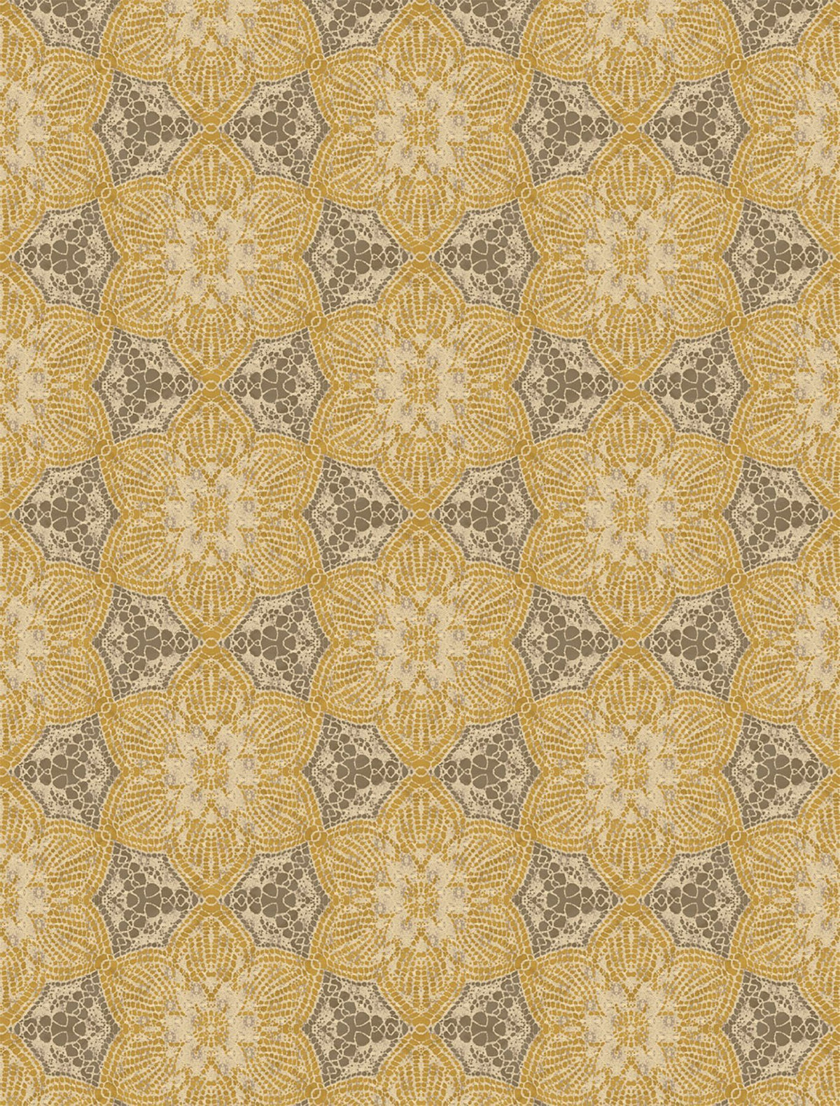Ochre Boho Flower Mural
