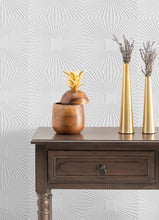 Load image into Gallery viewer, Silvie White Tin Burst Paintable Wallpaper