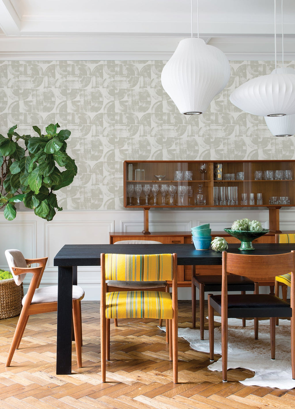 Giulietta Painterly Geometric Wallpaper
