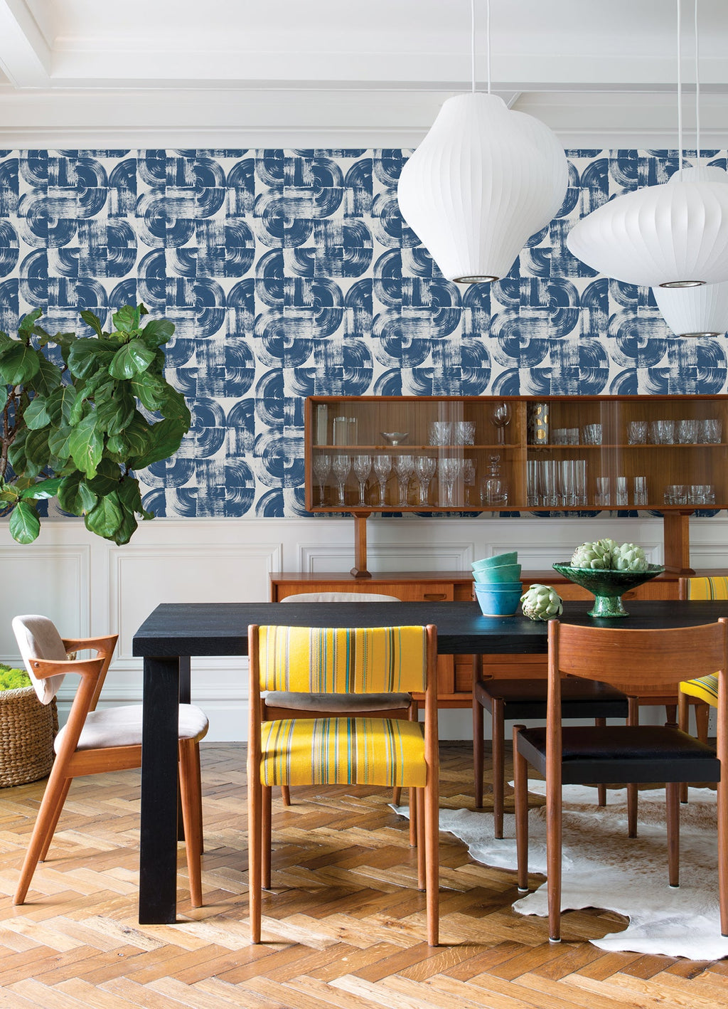 Giulietta Painterly Geometric Wallpaper