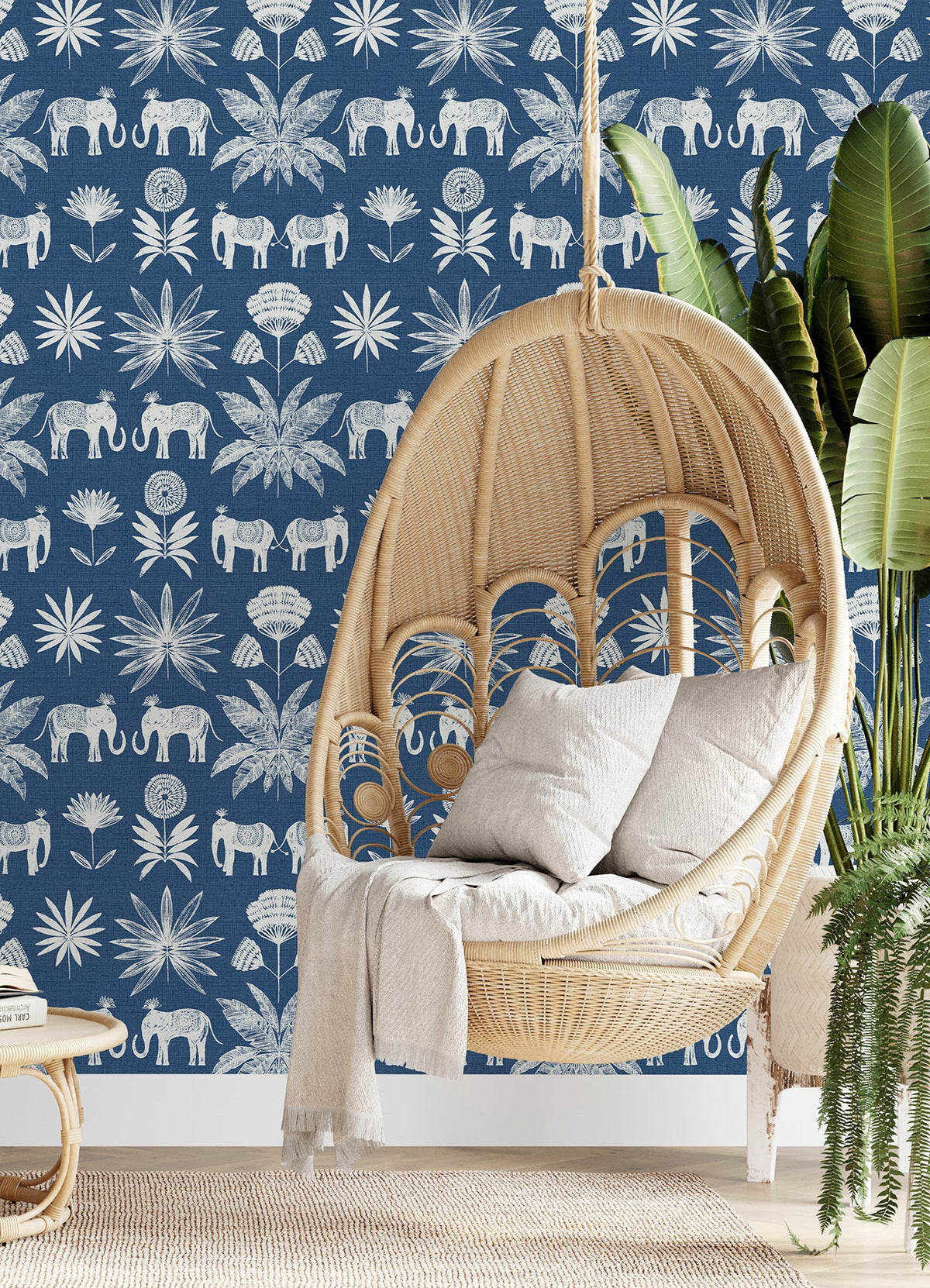 Bazaar Elephant Oasis Wallpaper