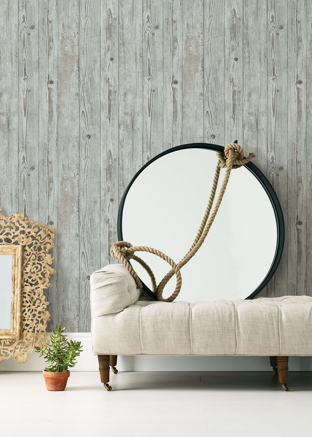 Albright Weathered Oak Panels Wallpaper