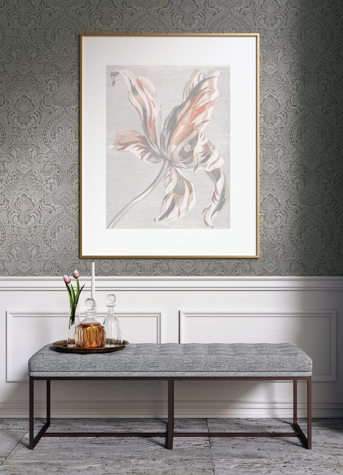 Artemis Floral Damask Wallpaper