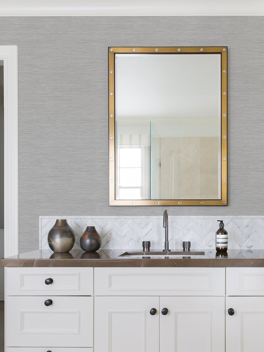 Cantor Faux Grasscloth Wallpaper