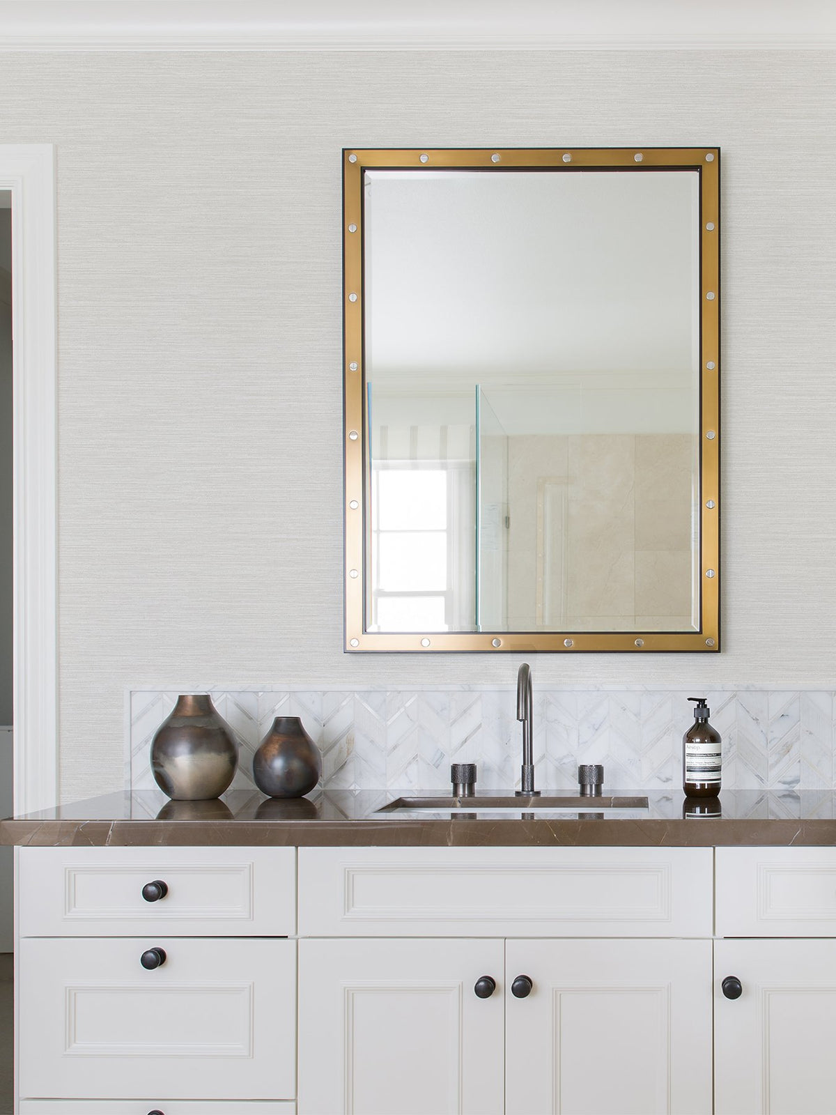 Cantor Faux Grasscloth Wallpaper