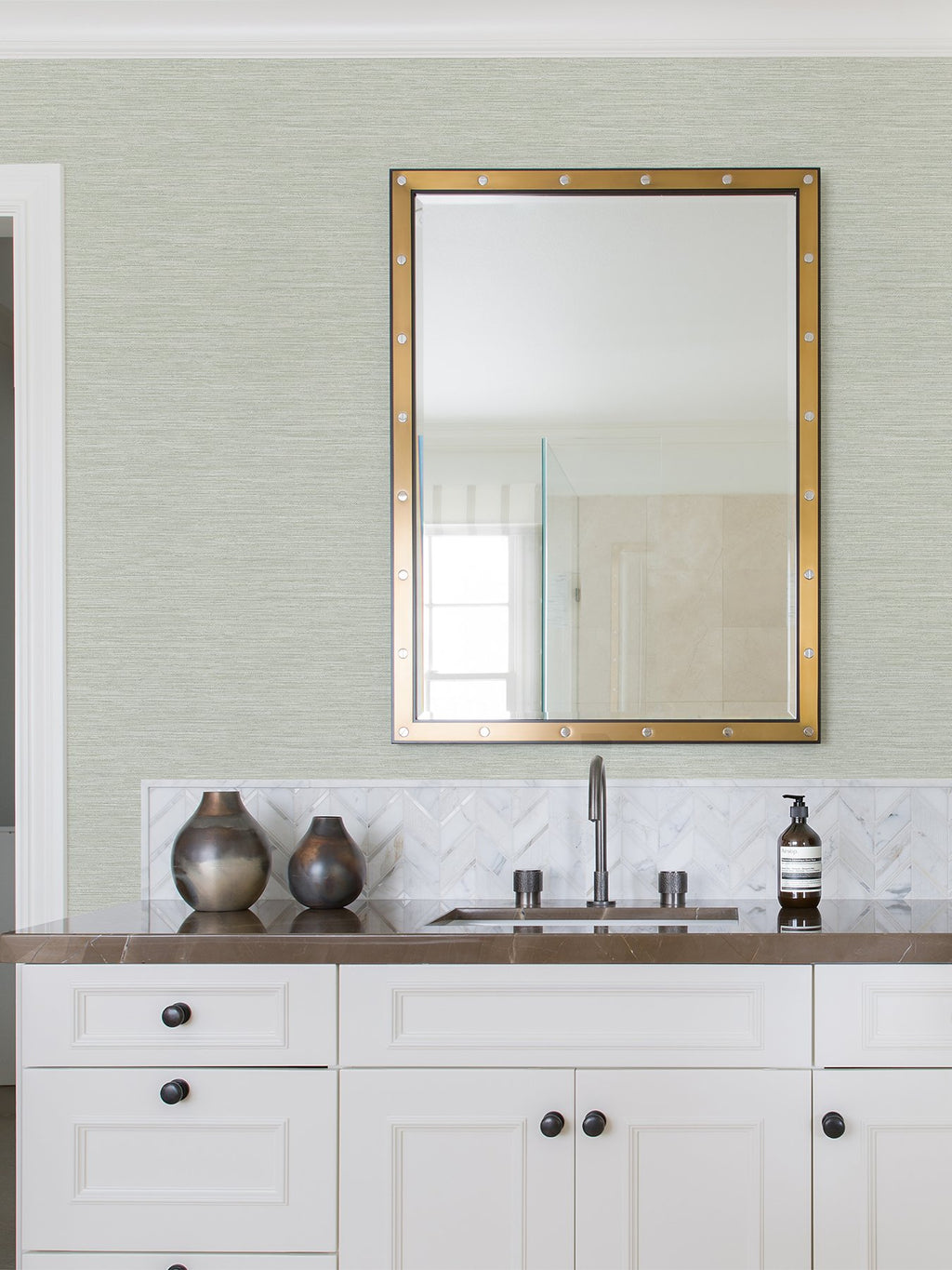 Cantor Faux Grasscloth Wallpaper