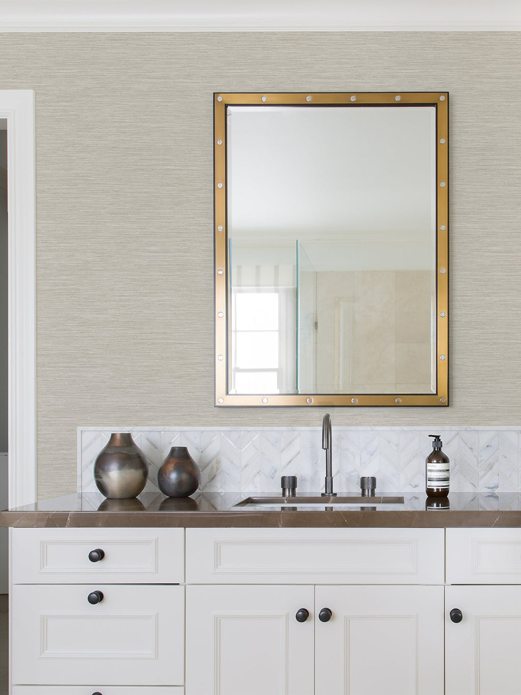 Cantor Faux Grasscloth Wallpaper
