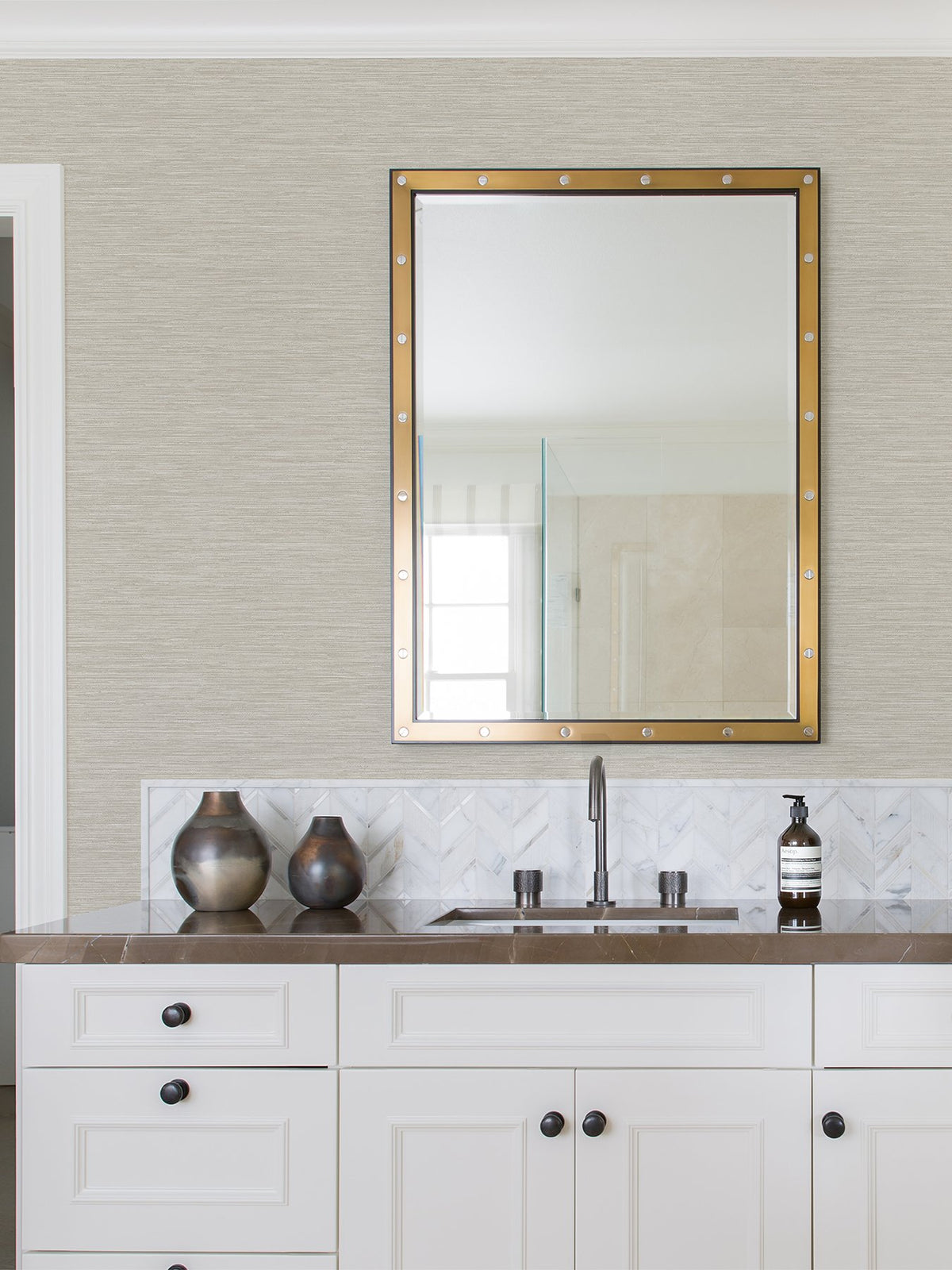 Cantor Faux Grasscloth Wallpaper