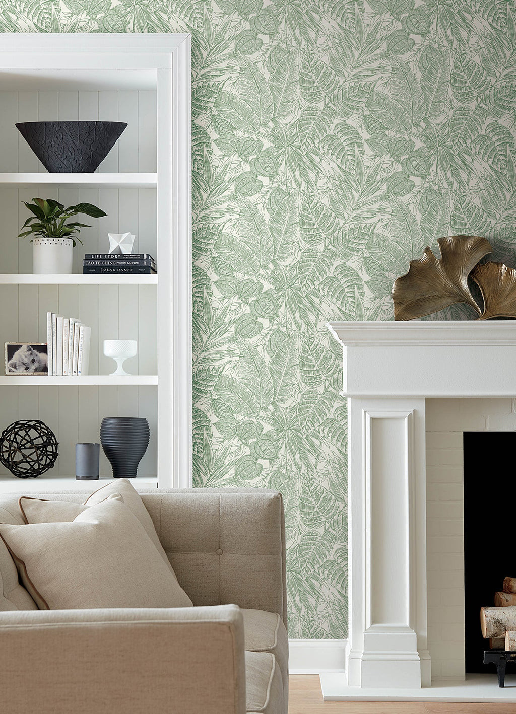 Brentwood Palm Leaves Wallpaper