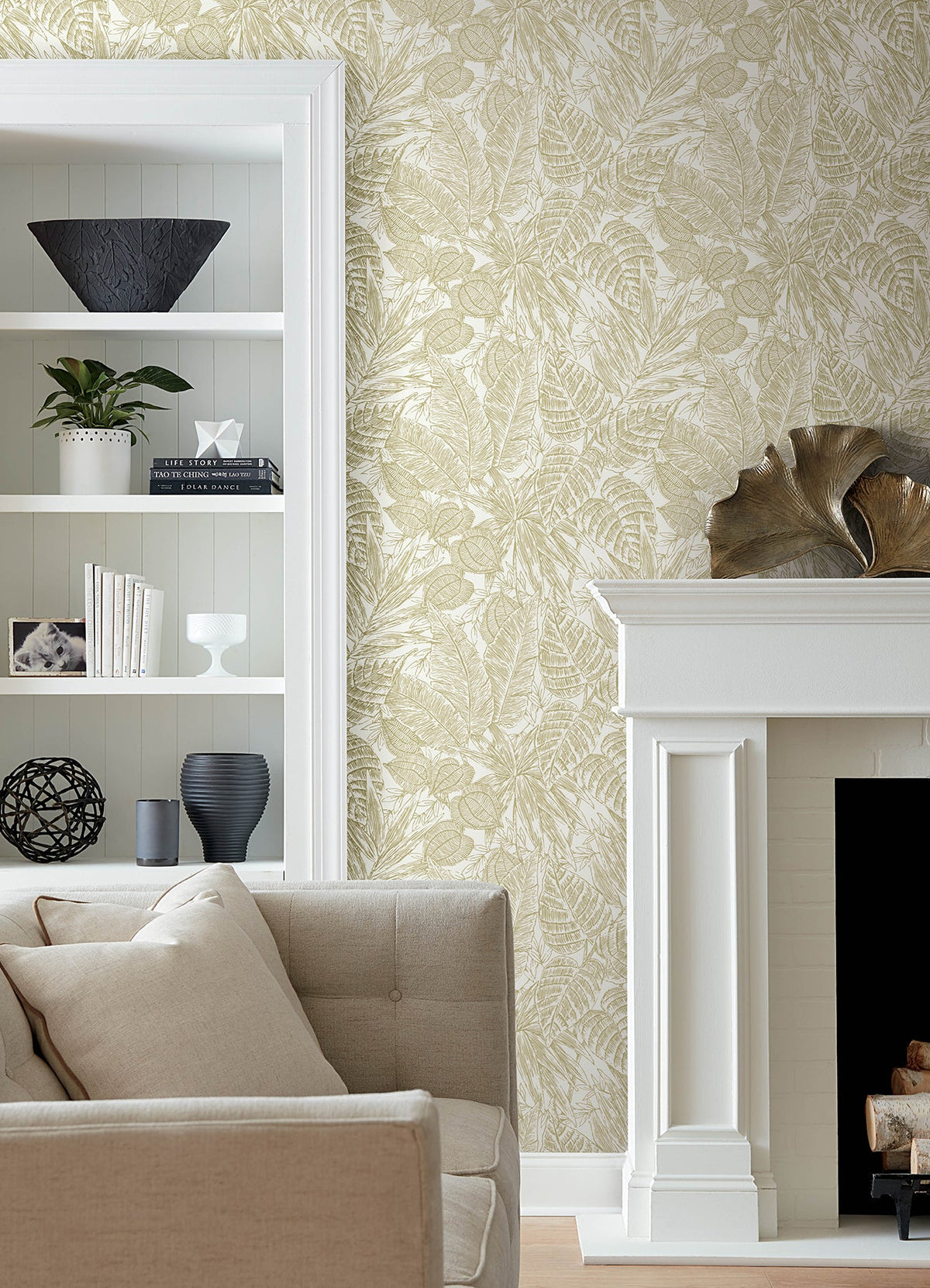 Brentwood Palm Leaves Wallpaper