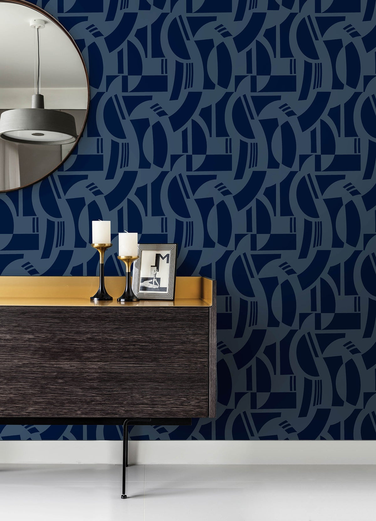 Carter Geometric Flock Wallpaper