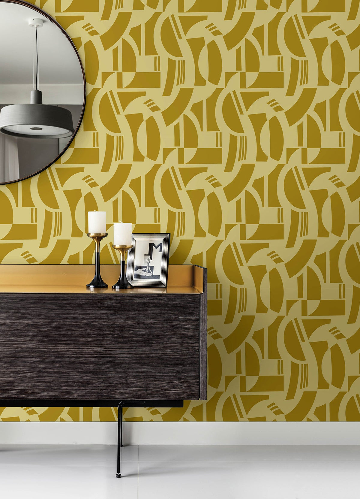 Carter Geometric Flock Wallpaper