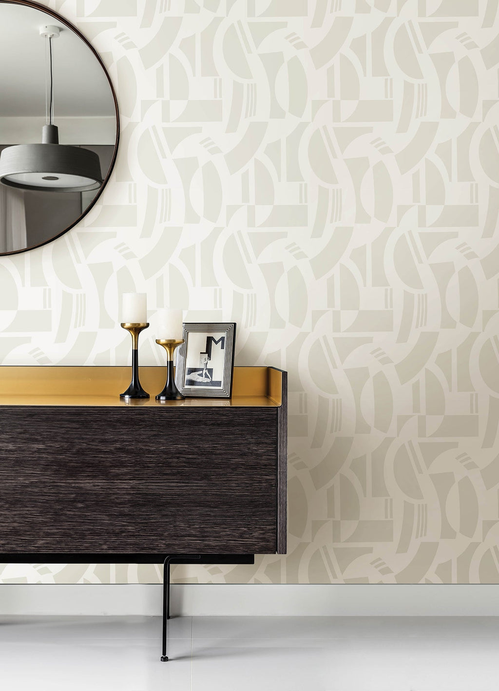 Carter Geometric Flock Wallpaper