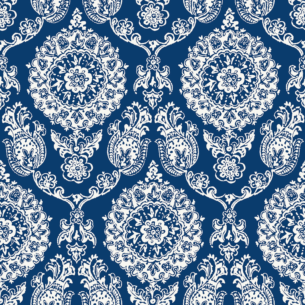 Helm Damask Floral Medallion Wallpaper